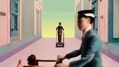 Pastel symmetrical hotel trailer
